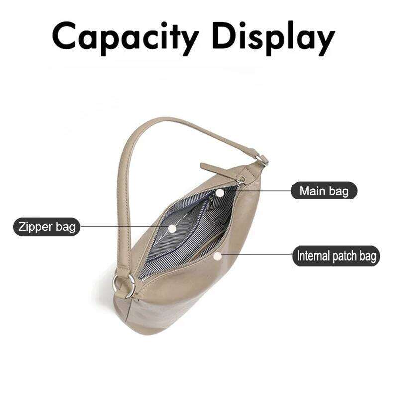 Top Layer Vegetable Tanned Leather Armpit Retro Classic Shoulder Crossbody Hobo Women's Versatile Ladies Side Bag Suotong1110