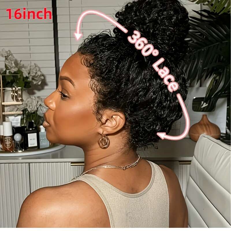 Glueless Human Hair Natural Look Frontal Lace Wig With Pre-Plucked Hairline, No Glue Needed, Secure Fit Cap For Women, Everyday Special Events - Volum