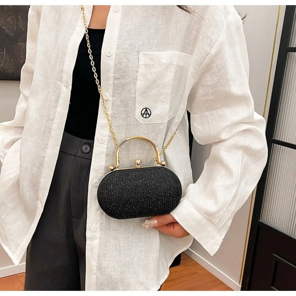 Fashion Polyester Fiber Evening Bags Rhinestone Chain Shoulder Bag Banquet Bag Women R251110