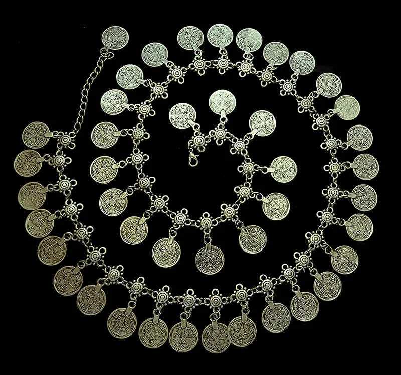 Beach Belt Tassel Body Waist Chain Fashion Silver Pattern Accessories Charm Paired with Coin Chain Jewelry X250410