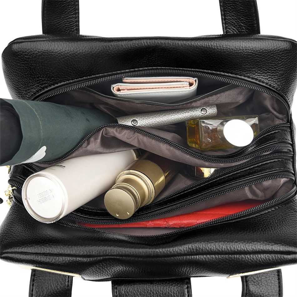 Women Multi-layers Top-handle Bag Quality Leather Handbags Purses Female Luxury Designer Large Capacity Boston Ladies Sac A Main K251110