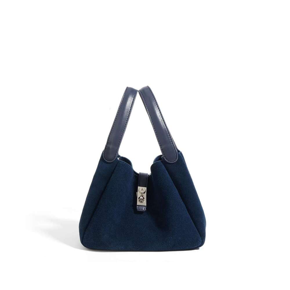 Fall And Winter 2025 New High-End Suede Leather Shoulder Bag Cowhide Basket Handbag Simple Commuter Versatile Crossbody Bags