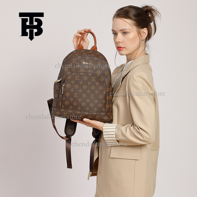 TB BHULAMTE Womens Backpack - Large Capacity Travel Shopping Bag with Letter Print for Students and Leisure Z260202