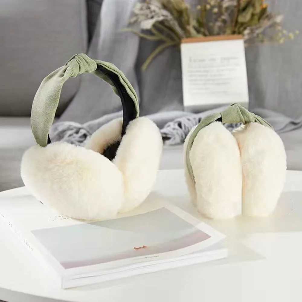 Women Soft Hair Hoop Earmuffs Outdoor Cold Protection Ear Cover Warm Earmuffs Ear-Muffs Solid Color Folding Earflap Winter W251110