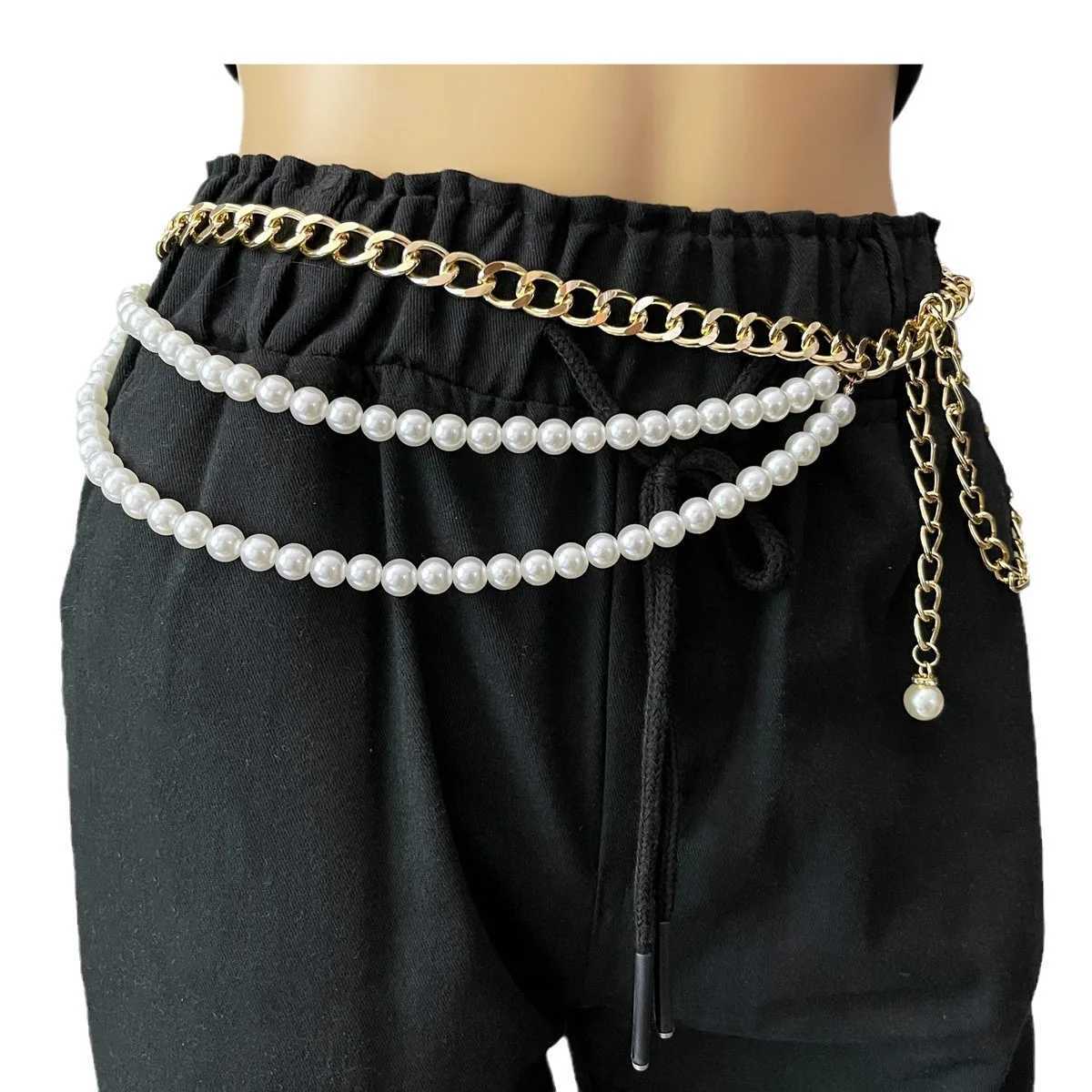Mtilayer pearl waist chain used for fashionable retro role-playing body accessories sexy party accessories gifts X250410