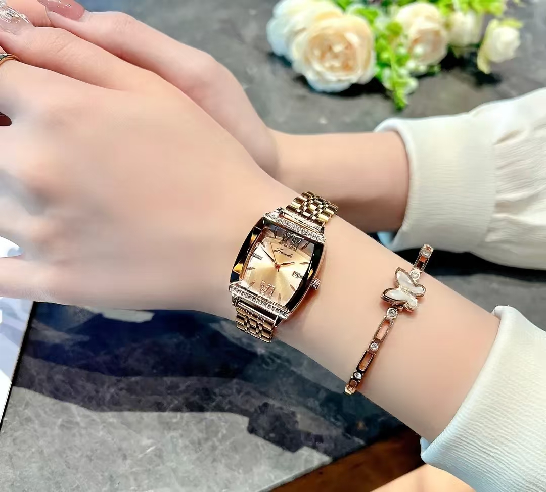 Designer Square Watch Fashion Women's Watch Versatile TLXT Classic Waterproof Exquisite Coffee Wristwatch for Lady
