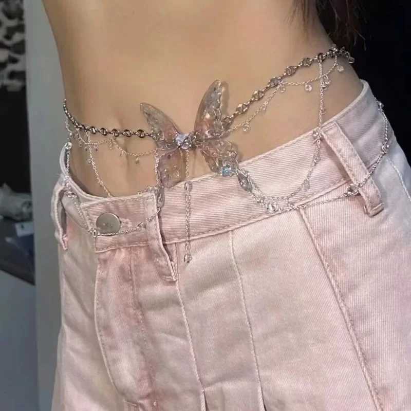 Fashionable Shiny Decorative Belt Text Girl Adjustable Metal Belt Punk Leg Chain Dress Jeans Decoration X250410