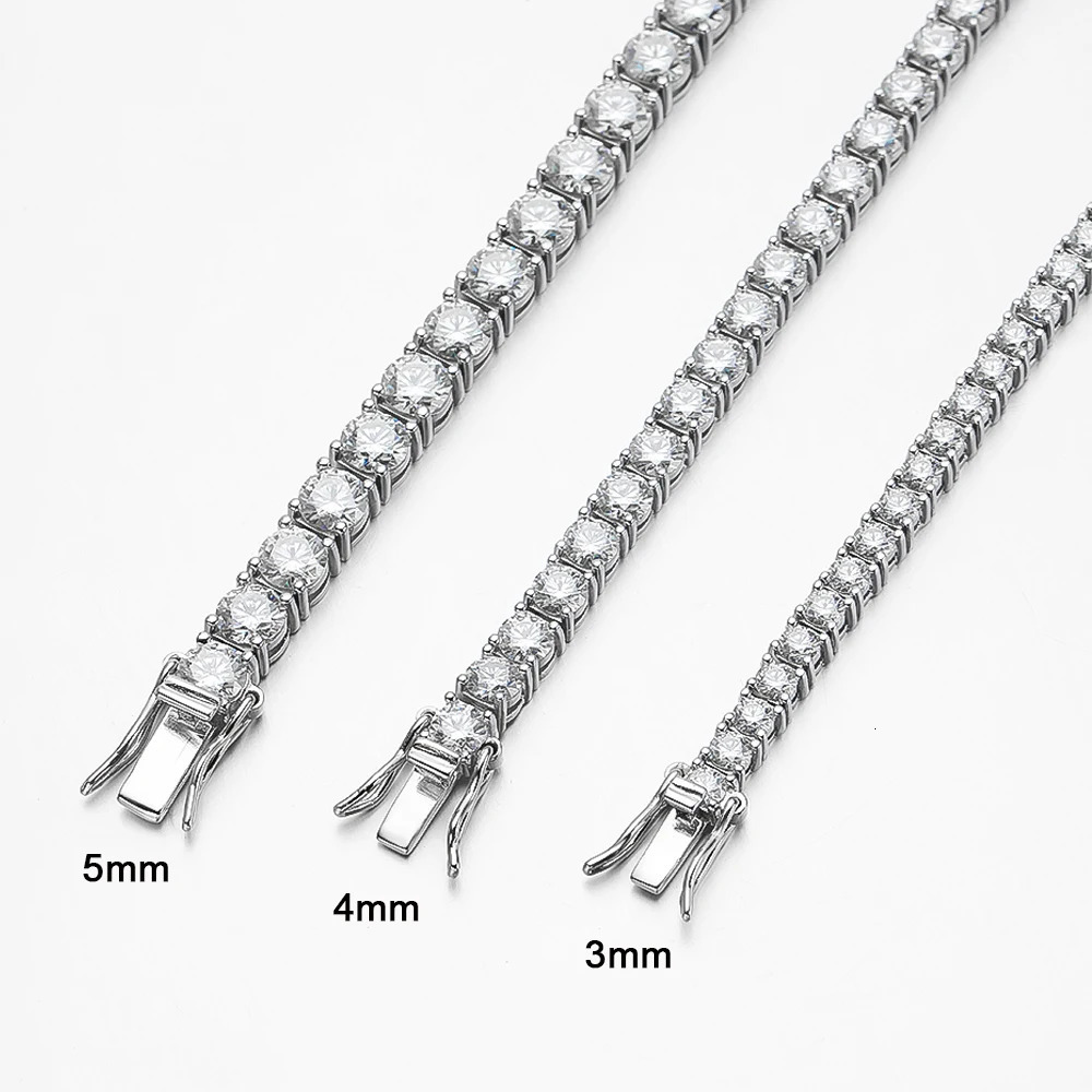 Serenity m 4mm 5mm 6.5 D Color VVS1 Tennis Bracelet For Women Man Anniversary Gift S925 Silver Bracelet Hand Chain 250408