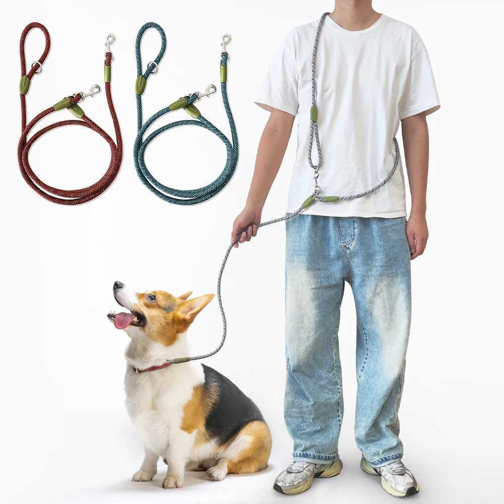 S/M/L Reflective Nylon Leashes Pet Dogs Chain Traction Rope Leads for Running Free Hands Rope Chain for Small Large Dogs Walking J251110