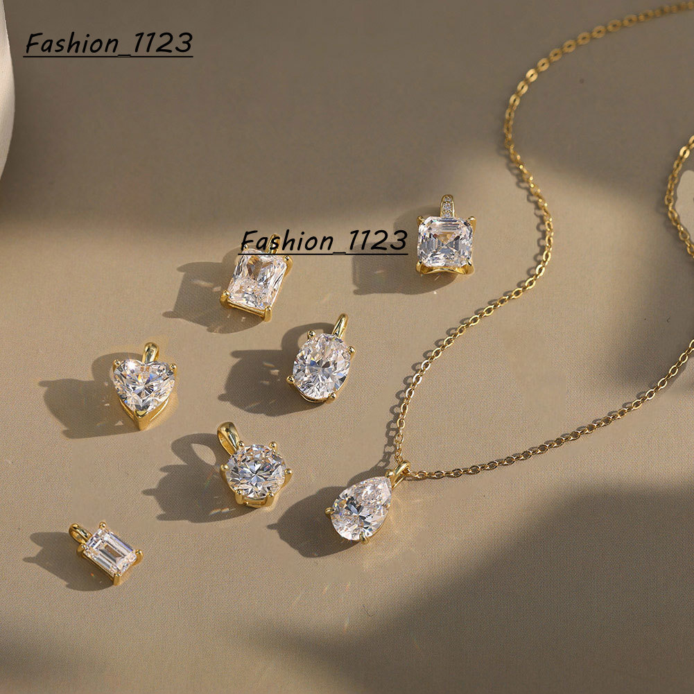 MON Moissanite Necklace Jewelry 925 Sterling Silver Iced Out 1/2/3/4ct Big Pendant Necklace D VVS Moissanite Diamond Necklace