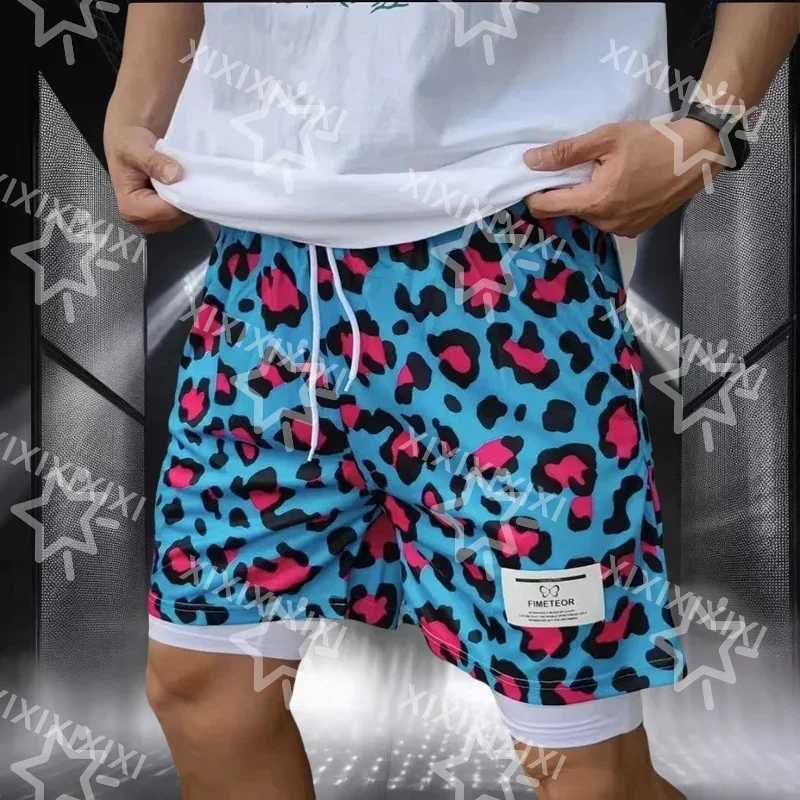 New shorts mens sports shorts 2-in-1 beach shorts summer fitness training jogging shorts breathable X250410