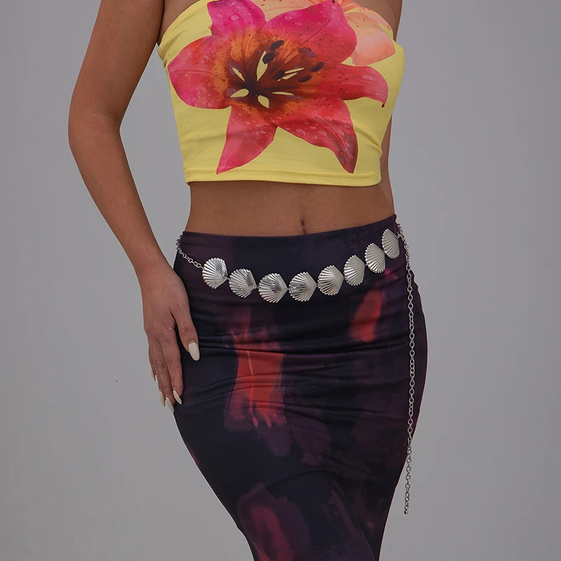 Summer Scalp Shape Pendant Waist Chain Female Sexy Bikini Belt Belly Beach Body Jewelry Fashion 250410