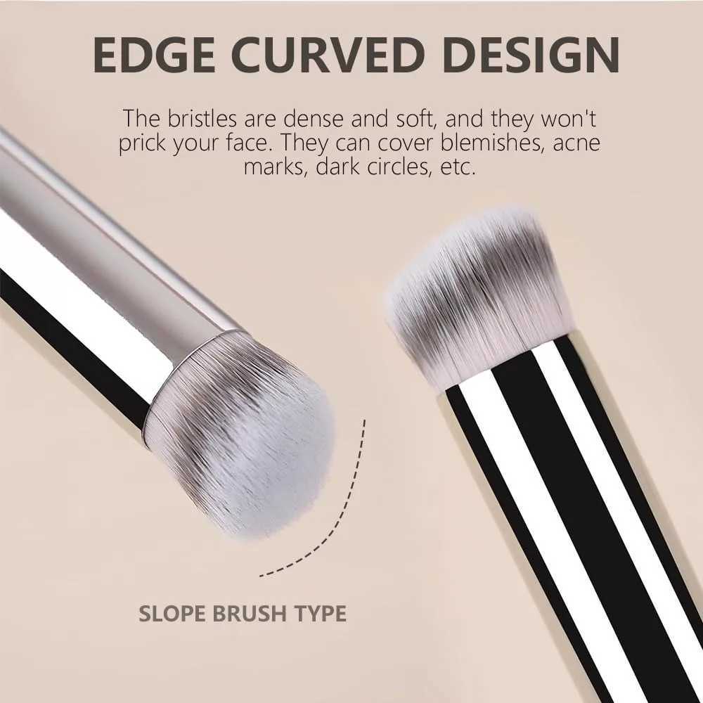 Professional Concealer Brush - Flat Round Head Foundation Concealer Makeup Brush for Under Eye Face Contour Detail Coverage L251110