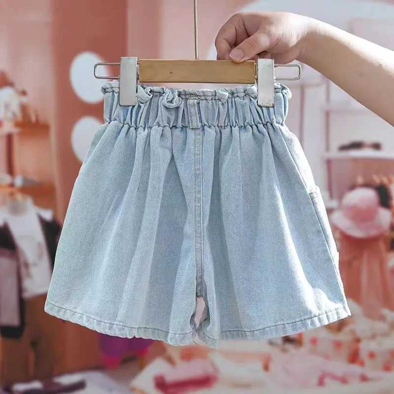 Childrens shorts lace denim jeans shorts childrens clothing for girls aged 3 to 7 summer clothing for young children girls baby shorts Z250410