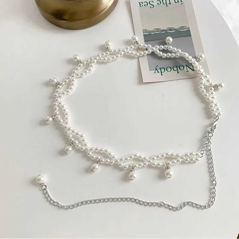 Big Pearl Waist Chain Wen Elastic Band Diamond Decoration Fully Matched Skin Fashionable Leisure Luxury Design Girls Gothic Style X250410