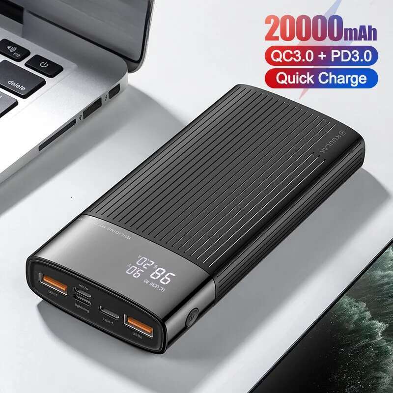 Power Bank 20000mAh QC PD 3.0 PoverBank Fast Charging PowerBank 20000 mAh USB External Battery Charger