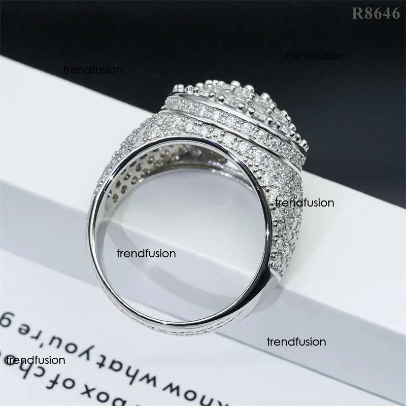 New Fashion Mens Rings Passed Dia Test Sterg Sier VVS Moissanite Ring For Party Wedding Nice