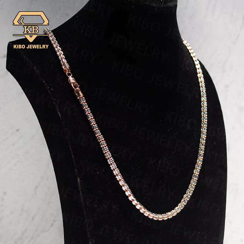 Hip hop Shining S Pure Sier Men's Regular Cut Ice Tennis Ball Chain Necklace