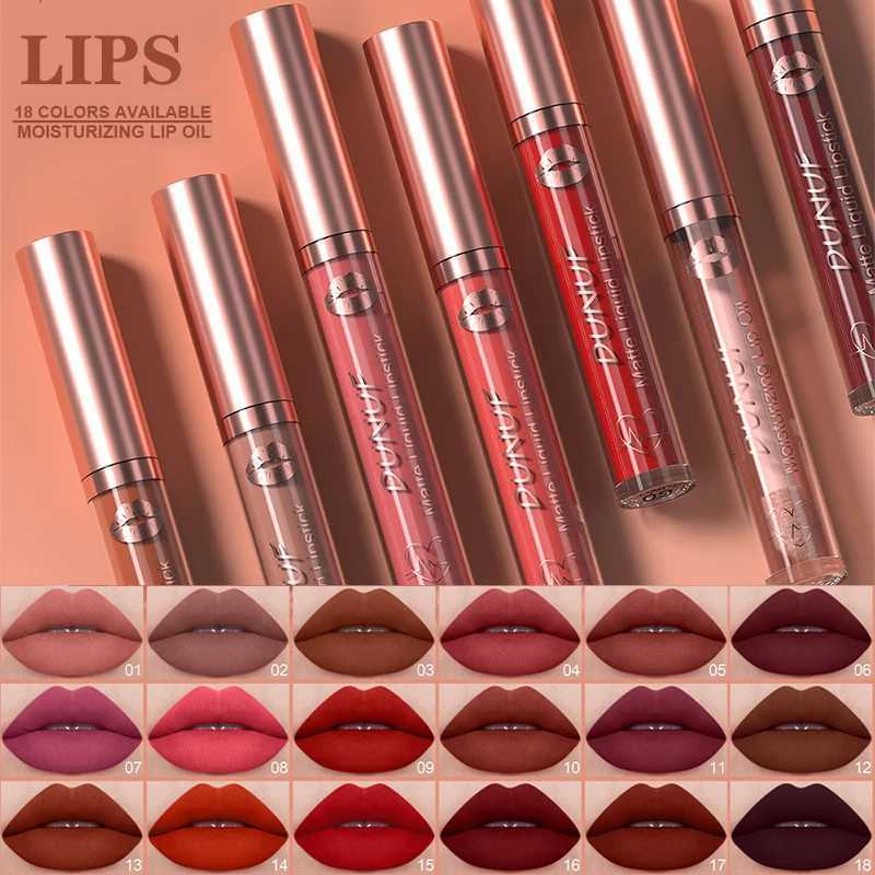 18-Colors Sexy Velvet Matte Lip Gloss Rose Pink Liquid Lipstick Beauty Red Waterproof Lasting Easy To Color Nude Lip Tint MakeupT251110