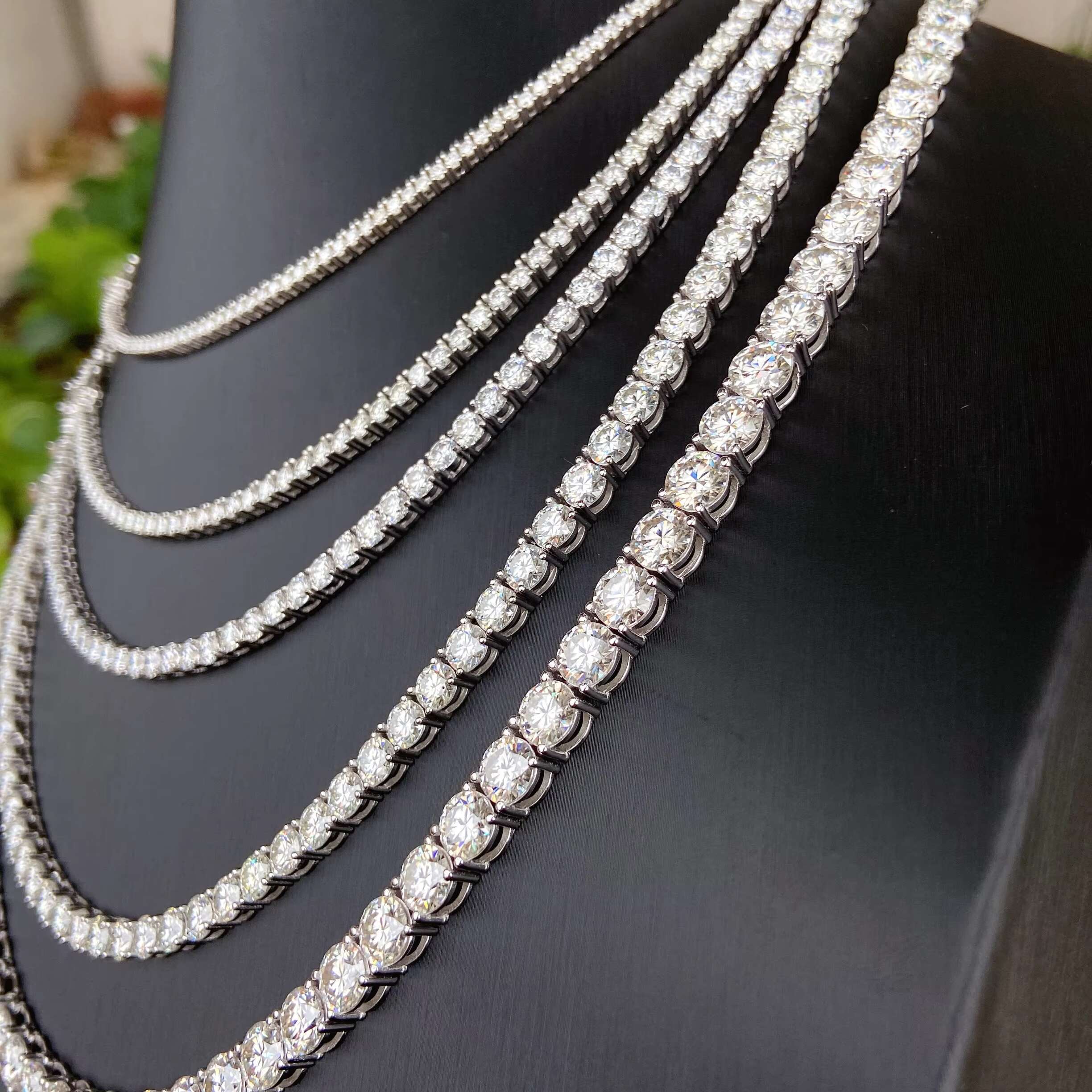 Customize 2mm 3mm 4mm 5mm 6.5mm 7mm 7.5mm 8mm Silver S925 Bracelet Necklace VVS Moissanite Diamond Luxury Tennis Chain