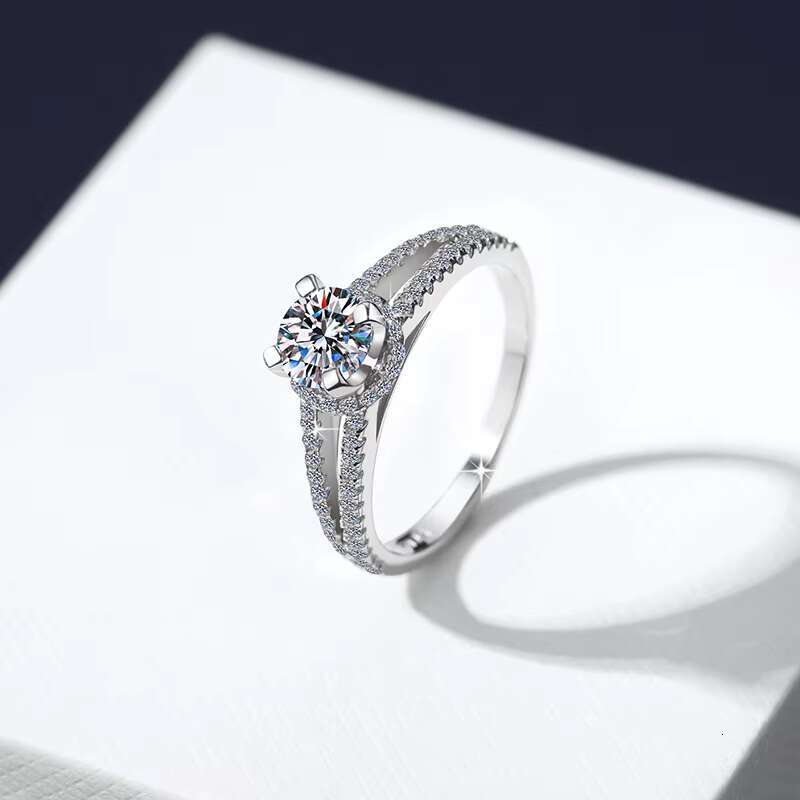 Fine Jewel Husky Factory Prices Wholesale Jewelry Fashion 0.8ct Moissanite Ring 925 Silver Wedding Gift Wedding Engagement