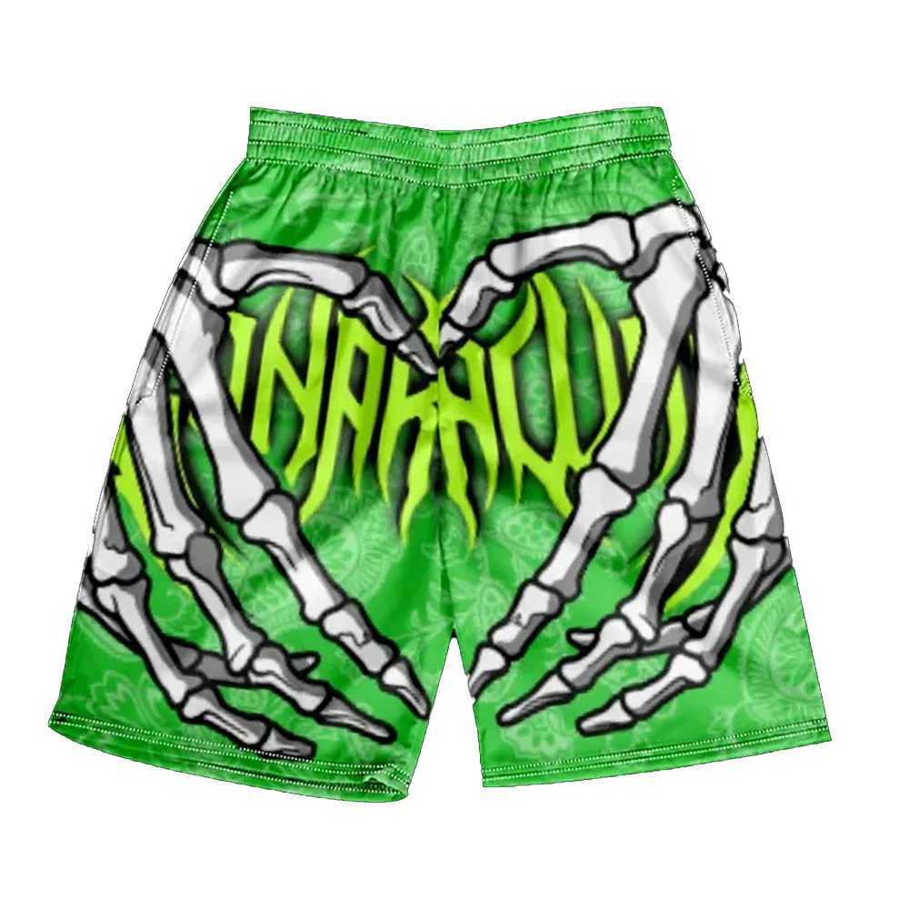 Summer mens skull shorts childrens training multi-color shorts boys and girls sports breathable shorts adult hip-hop shorts X250410