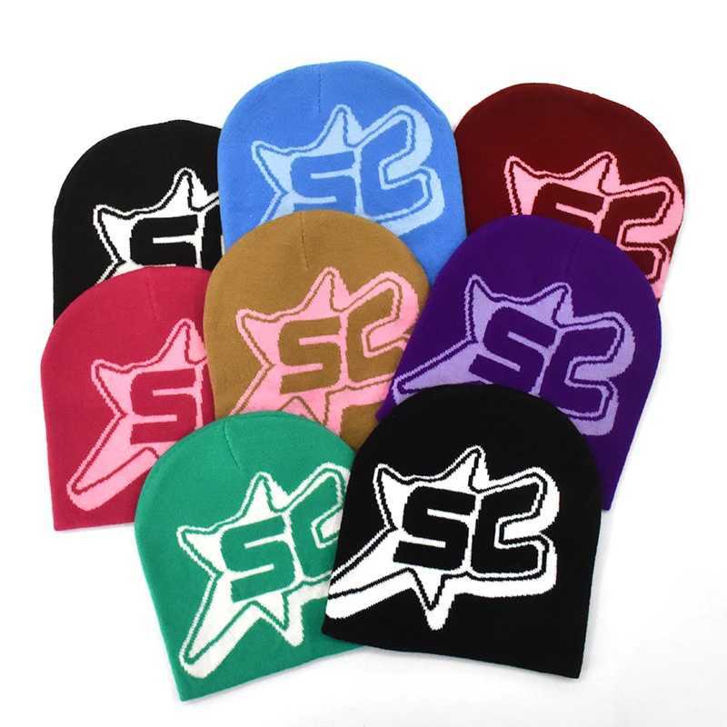 New Beanie Wool Cap Y2K Women Men Winter Autumn Warm Knitted Bonnet Cap Soft Wool Skullies Beanies SC Printing Caps Boys GiftsXJ251110