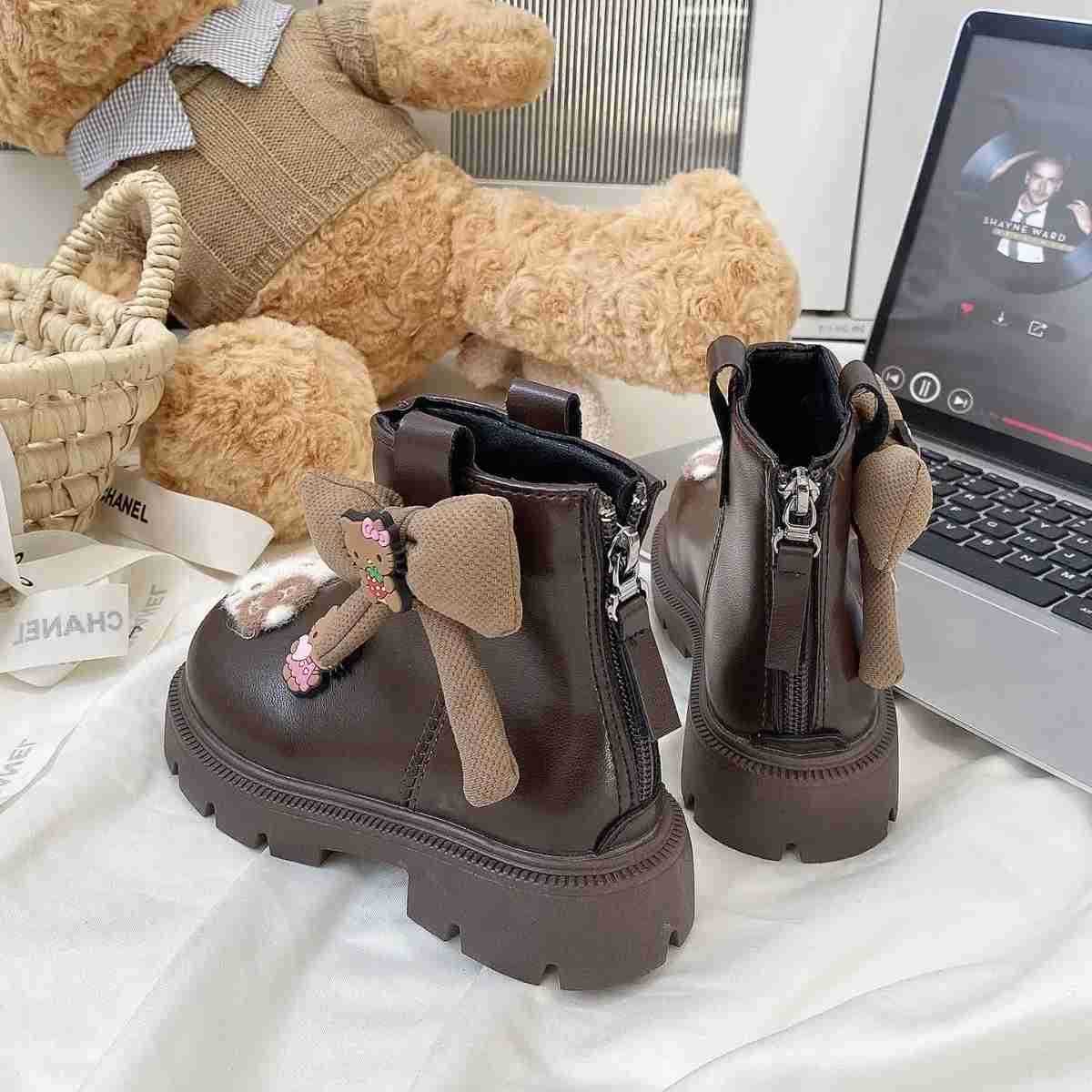 Sanrio Winter Hello Kitty Martin Boots Anime Kawaii Children Autumn Winter Cotton Boots Cartoon Fleece Warm Cotton Shoes Gift H251110