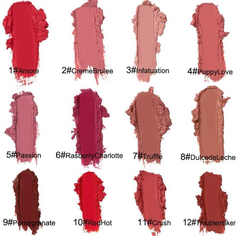 12 Colors Sexy Women Lipstick Waterproof Long Lasting Moist Lip Gloss Vivid Colorful Lipgloss Women Makeup maquiagemT251110