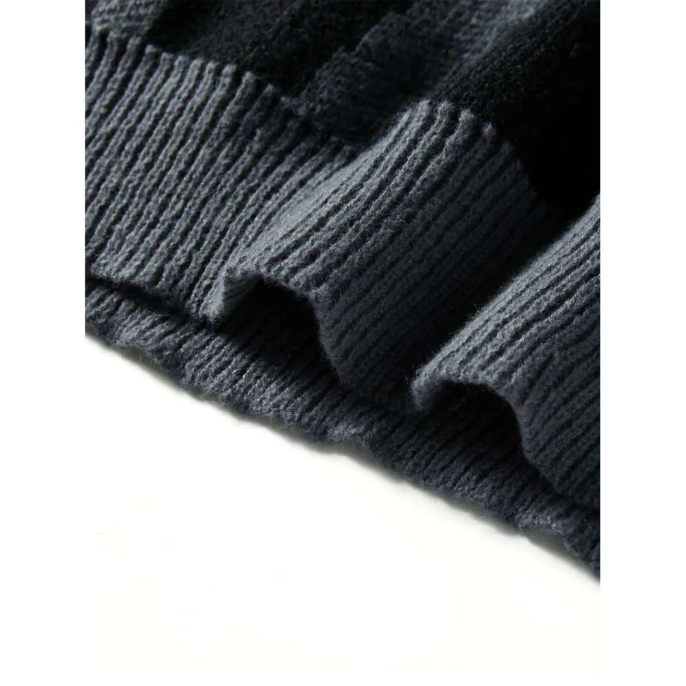 New Popular Autumn Winter Irregular Jacquard Pattern Sweater Casual Round Neck Contrast Color Knitted Men's Pullover