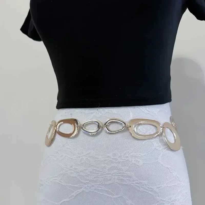 New Fashion Hollow Waist Chain Metal Ring with Wens Personal Irregar Design Geometric Shape X250410
