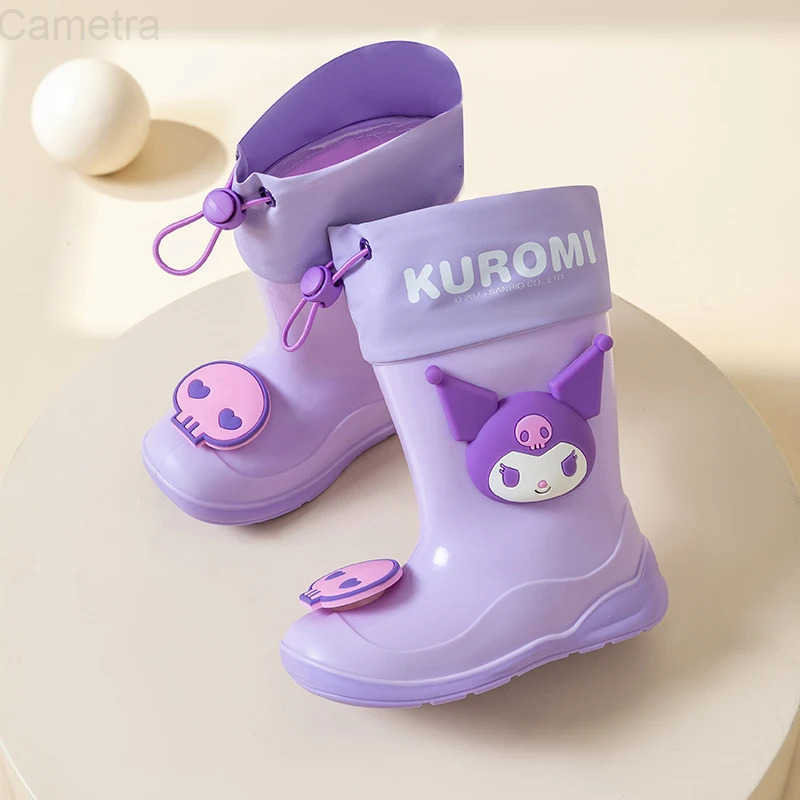 Sanrio Sanrios Cartoon child Rain boots Boy Anti-slip Girl student Water shoes water proof rain boots kids Kuromi Anime figure H251110