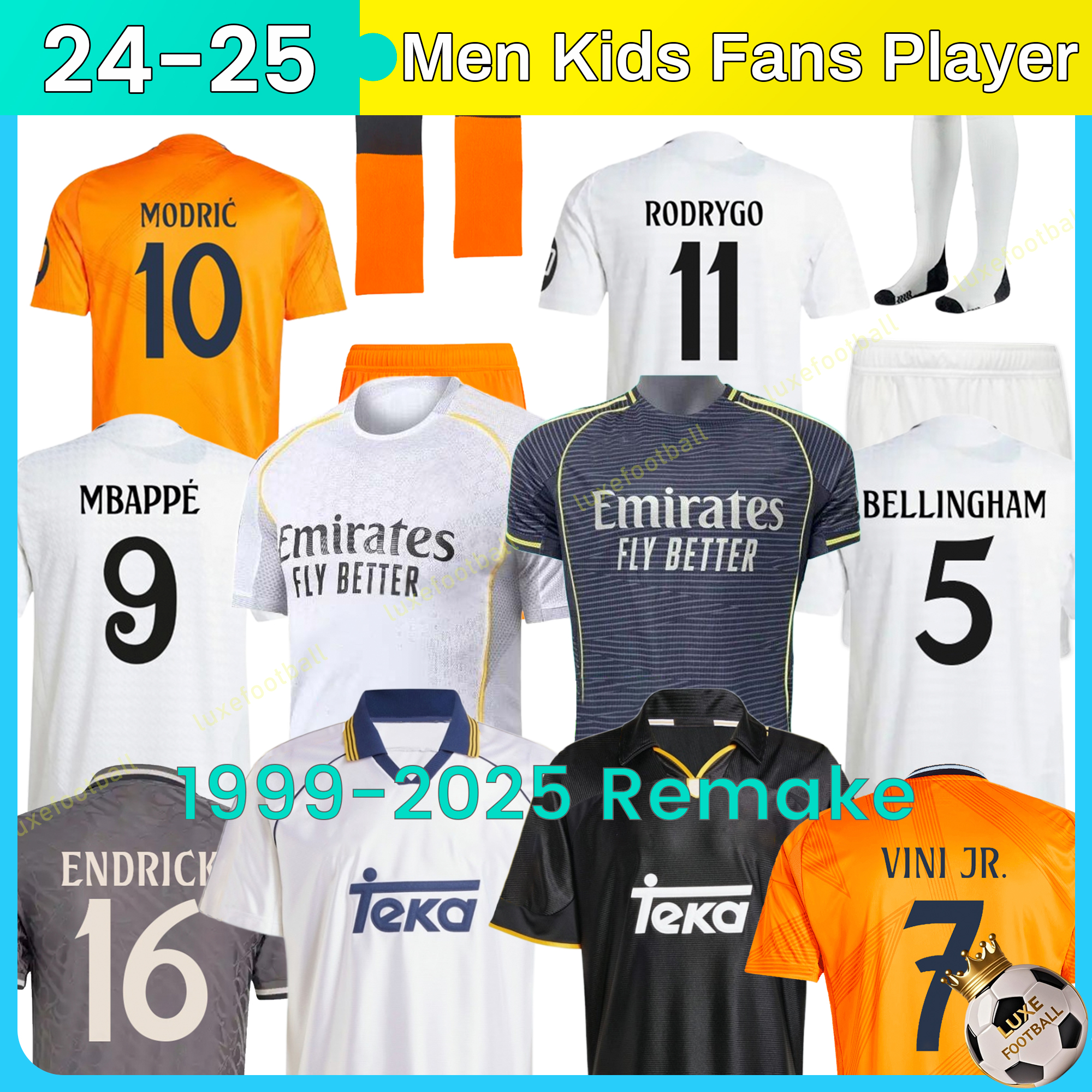 23 24 25 FANS Player Soccer Jerseys RODRGO Camiseta Football Jerseys VINI JR Mbappe Football Shirt Kids Bellingham 2023 2024 KROOS final 4th Endrick 133