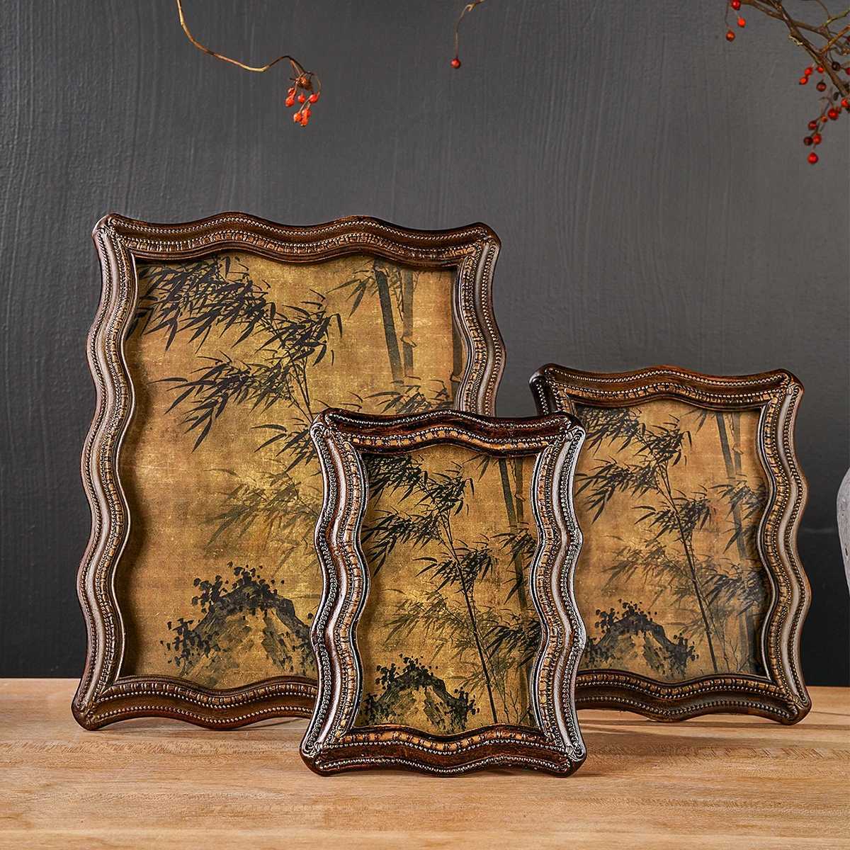 1PC curved resin porch decorative frame suitable for bedroom study desk photo decoration L251110 H260306