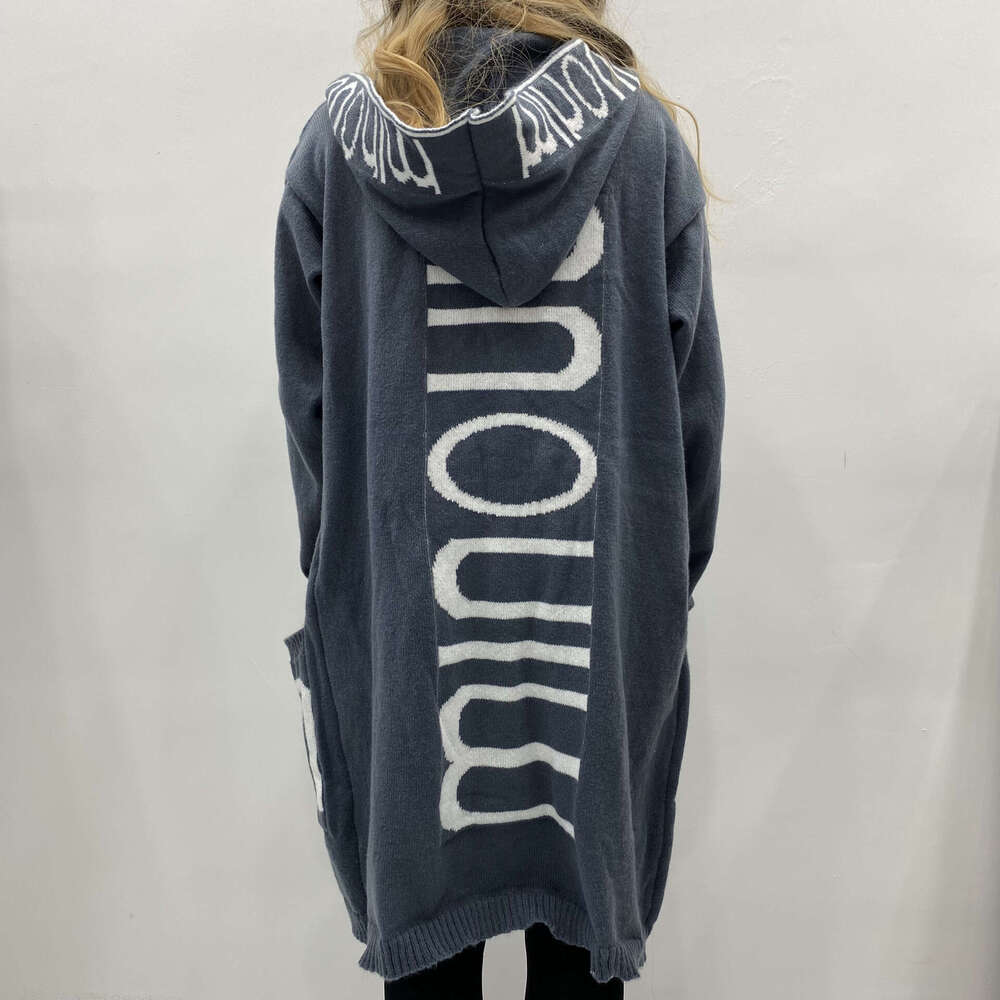 2023 Mid-Length Cardigan Sweater Coat Amazon Letter Hooded Knitted Women's Fashion