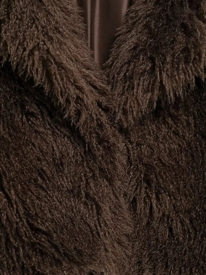 KONDALA Fluffy Fur Short Coat Womens Fall Winter High Street Faux Fashion Elegant Vintage Ladies Lapel Y2K 251110