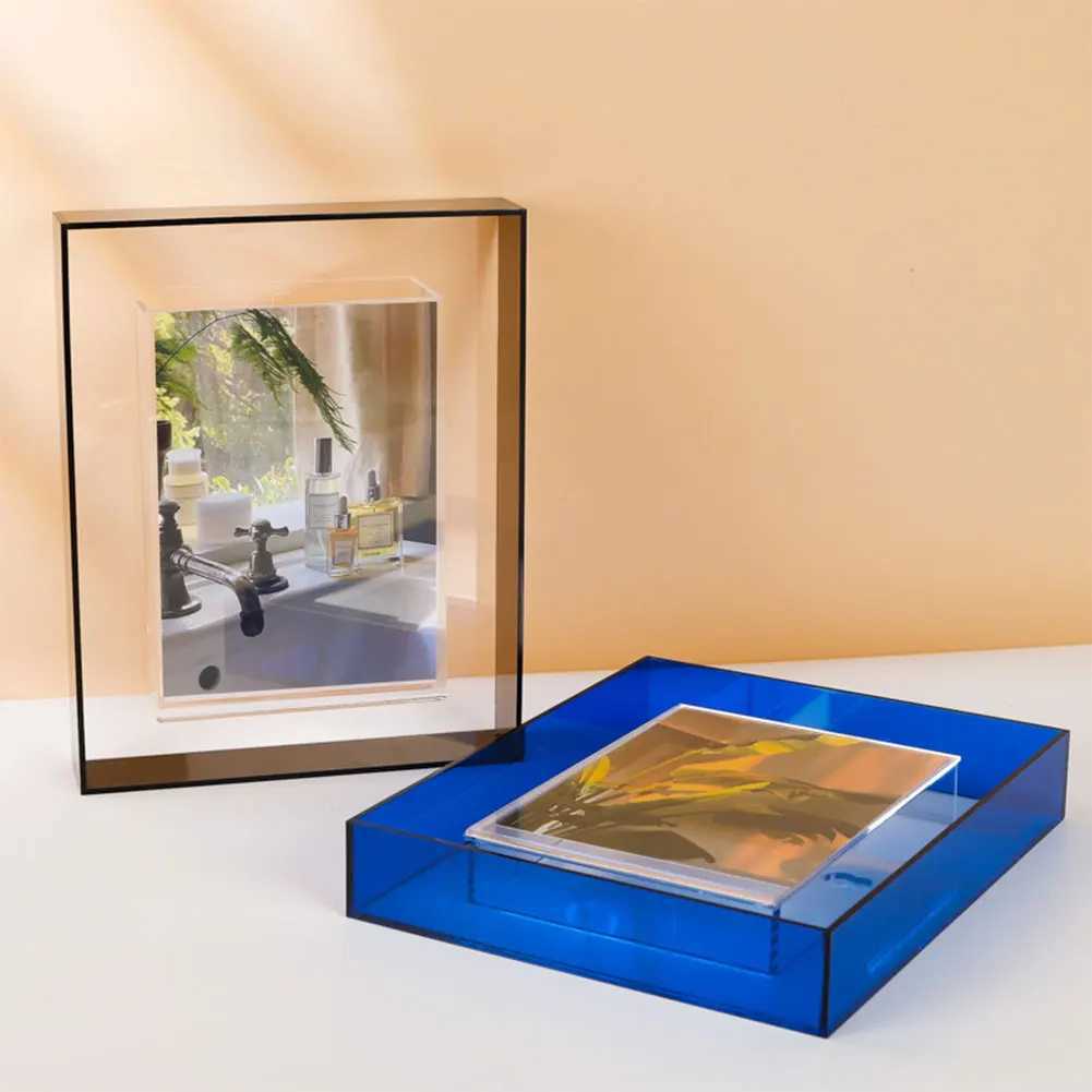 5 Inch Acrylic Double-sided Transparent Photo Frame Suspended Poster Mounting Wall Hanging Picture Display Stand Tabletop Decor L251110 H260306