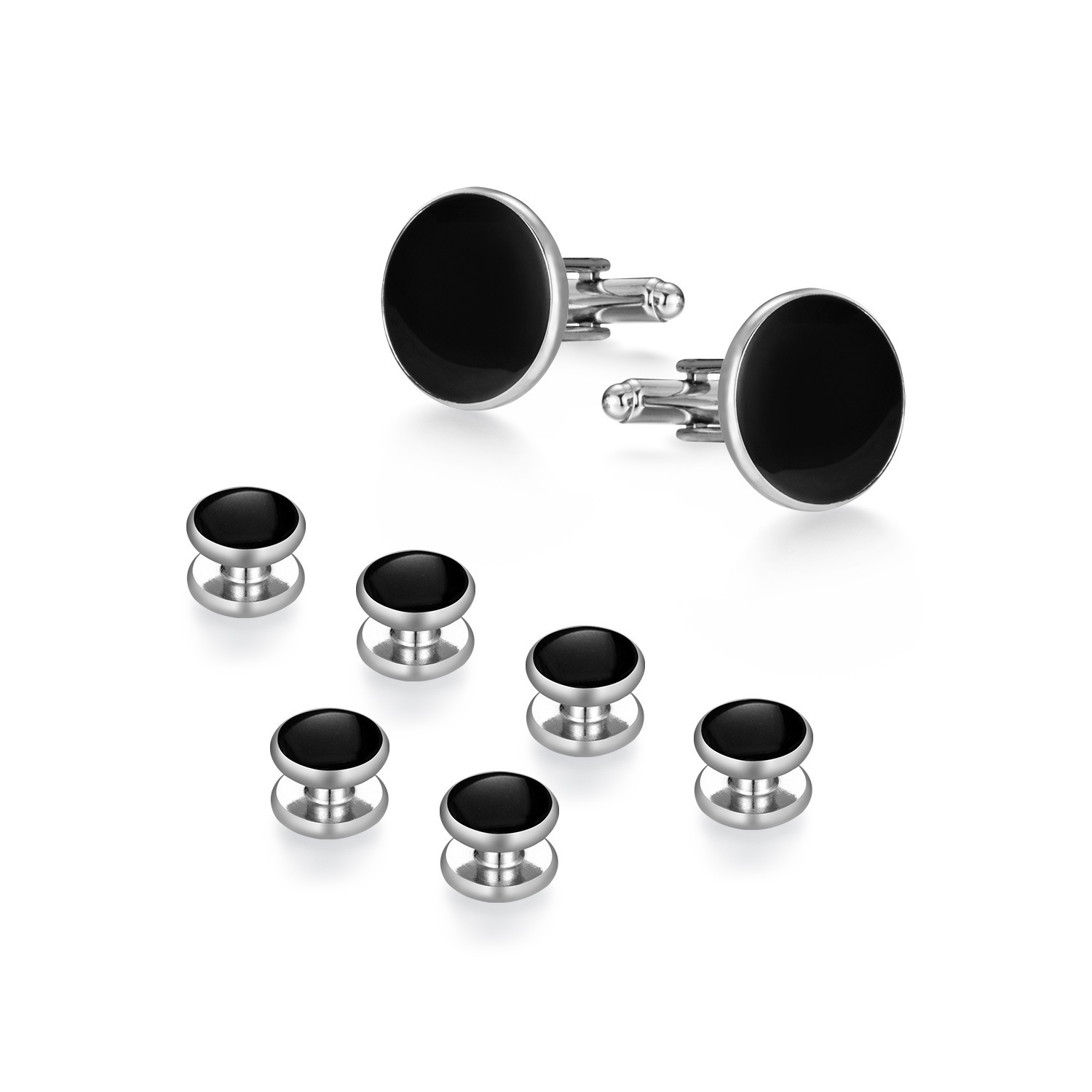 Men cufflinks and Tuxedo Studs Set for birthday wedding party Christmas Cuff links set with gift box 241125