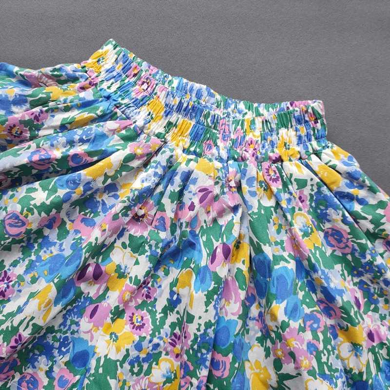 Baby girl flower Culottes summer sweet fashion childrens flower wide leg hot pants childrens mini shorts Z250410