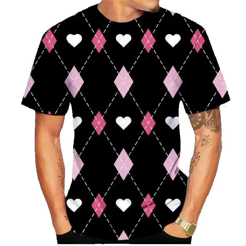 Men's summer short sleeved T-shirt, round neck, poker print, fashionable, sporty and casual, quick drying