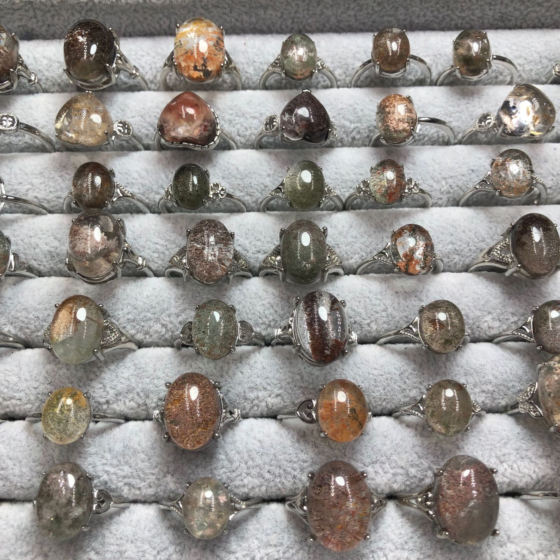 Natural Colored Ghost Ring Copper Designer Ring Inlaid With Fashionable, Elegant And Exquisite Women's Styles Available For Cross-border Fashion 