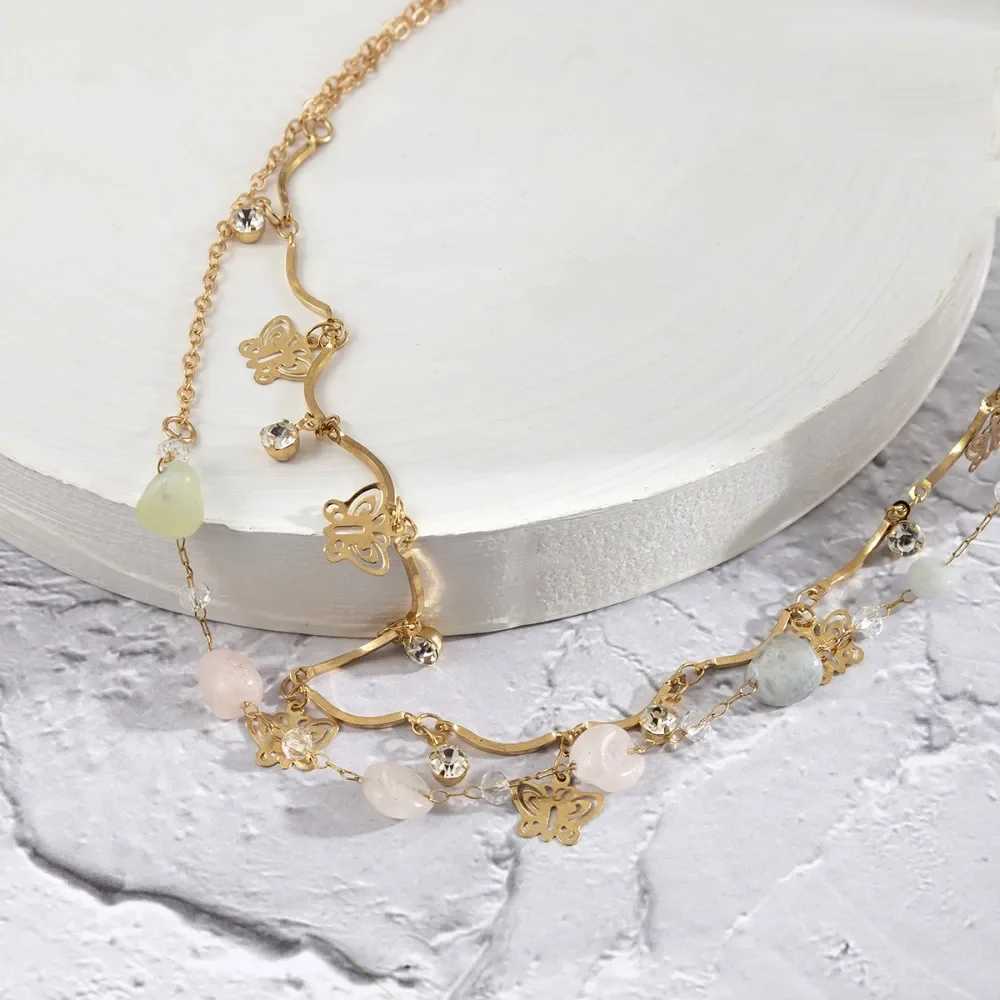 Sexy double-layer colored stone chain used for warm crystal waist beads belly chains belly belts summer beach body jewelry X250410