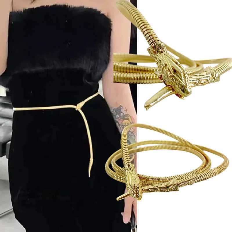 Fashion gold chain strap with magnet snake strap Fem design strap for luxury designer punk neck hand Gothic accessories X250410