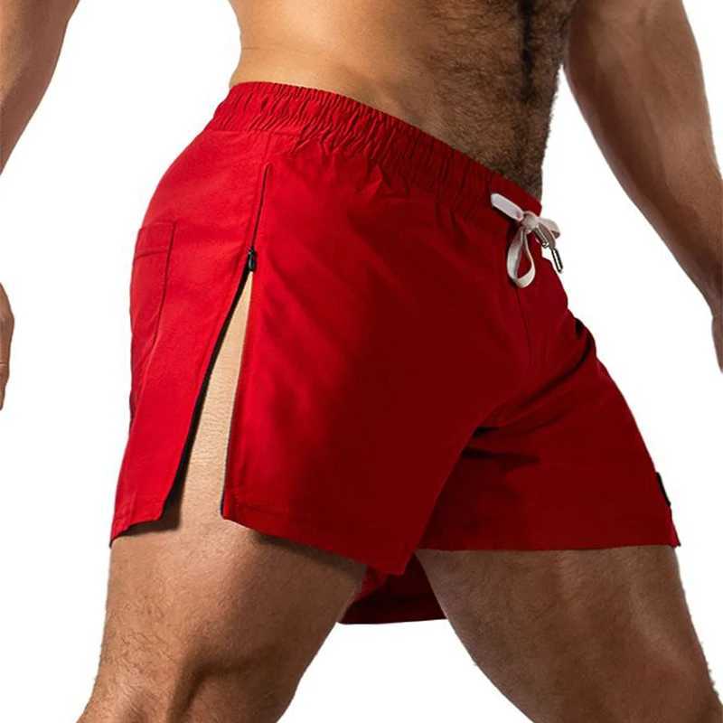 Summer sports shorts mens sports shorts quick drying running gym beach jogging bottom mens fitness training side zipper shorts X250410