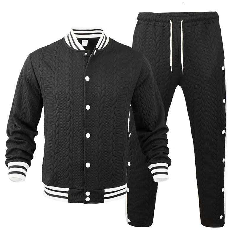 2024 Autumn/Winter American New Round Neck Buckle Design Set Fashion Trend Loose and Versatile Cardigan Baseball Jacket