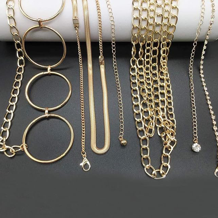 6Pcs Boho Multilayer Coins Waist Chain Butterfly Sunflower Disc Golden Belt Tassel Chest Sexy Body Belly Chain O Ring Adjustable Body Harness