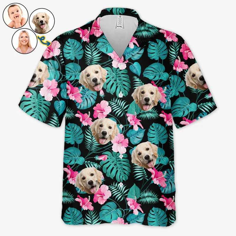 beach shirts personalized customization of neutral tropical Hawaiian Aloha shirts summer vacation gifts for pet enthusiasts X2504101