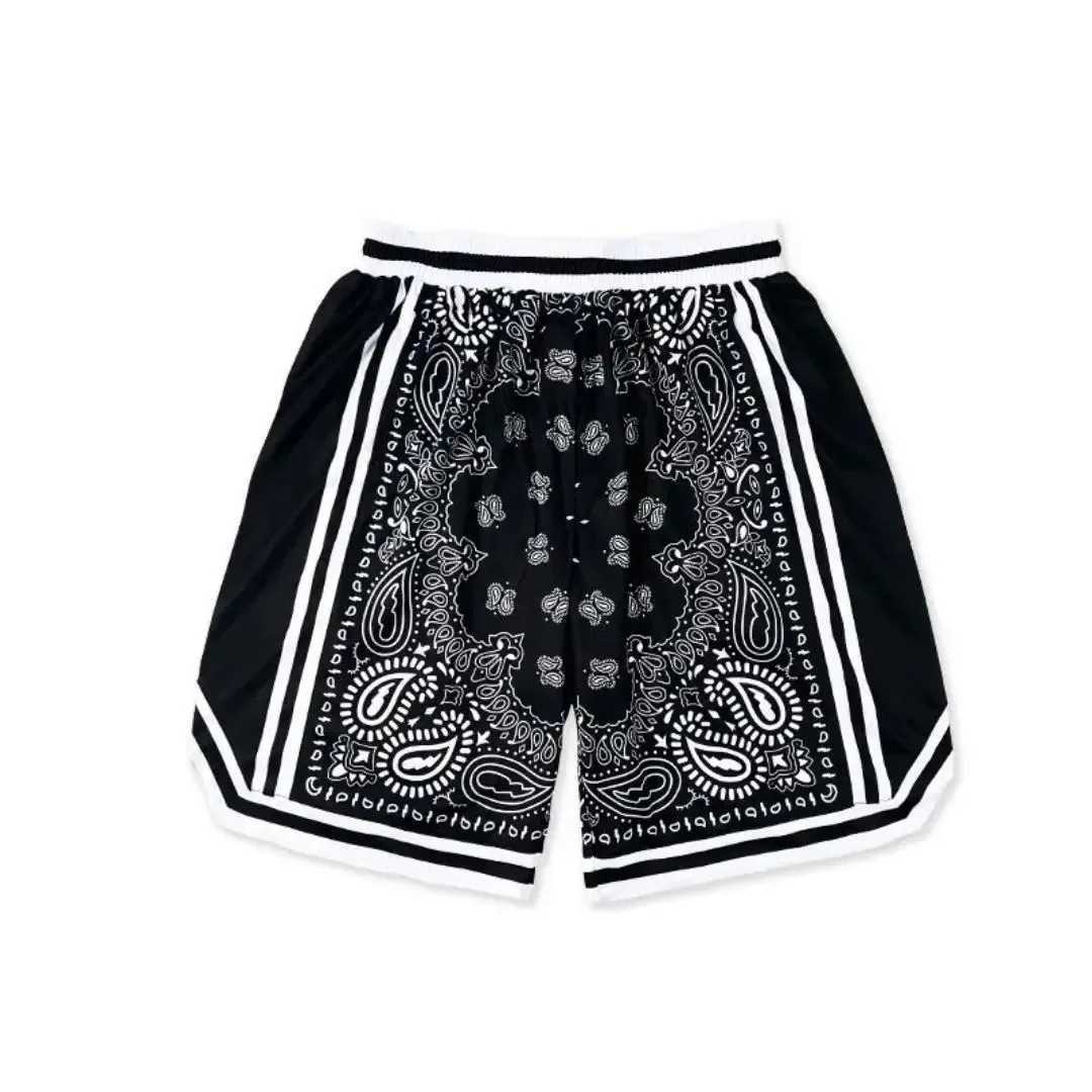 New Summer Star Style Waist Flower Mesh Shorts Classic Flower Printed Gym Shorts Mens Basketball Sports Beach Shorts X250410