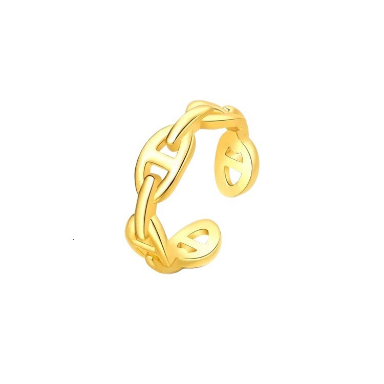 Gold Fashion Ring And Silver Pig Nose Full Diamond Open Index Finger Ring For Women Light Luxury Niche Design High-end Designer Ring Feel Ring 2025 Ne