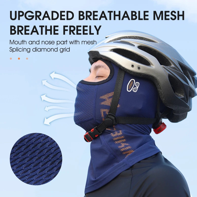 Western style bicycle cool mens summer UV resistant full face motorcycle Balaclava ice silk breathable bicycle helmet face mask bicycle cap 250408